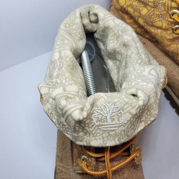 Rare Timberland Mens Anti Fatigue Canvas Embossed Leather Lace Up Boots Sz 11.5 - Picture 6 of 11